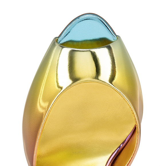 Christian Louboutin Me Dolly 100 Boreal Gold Backless Sandal Mule Heel Pump 37 - Picture 9 of 16